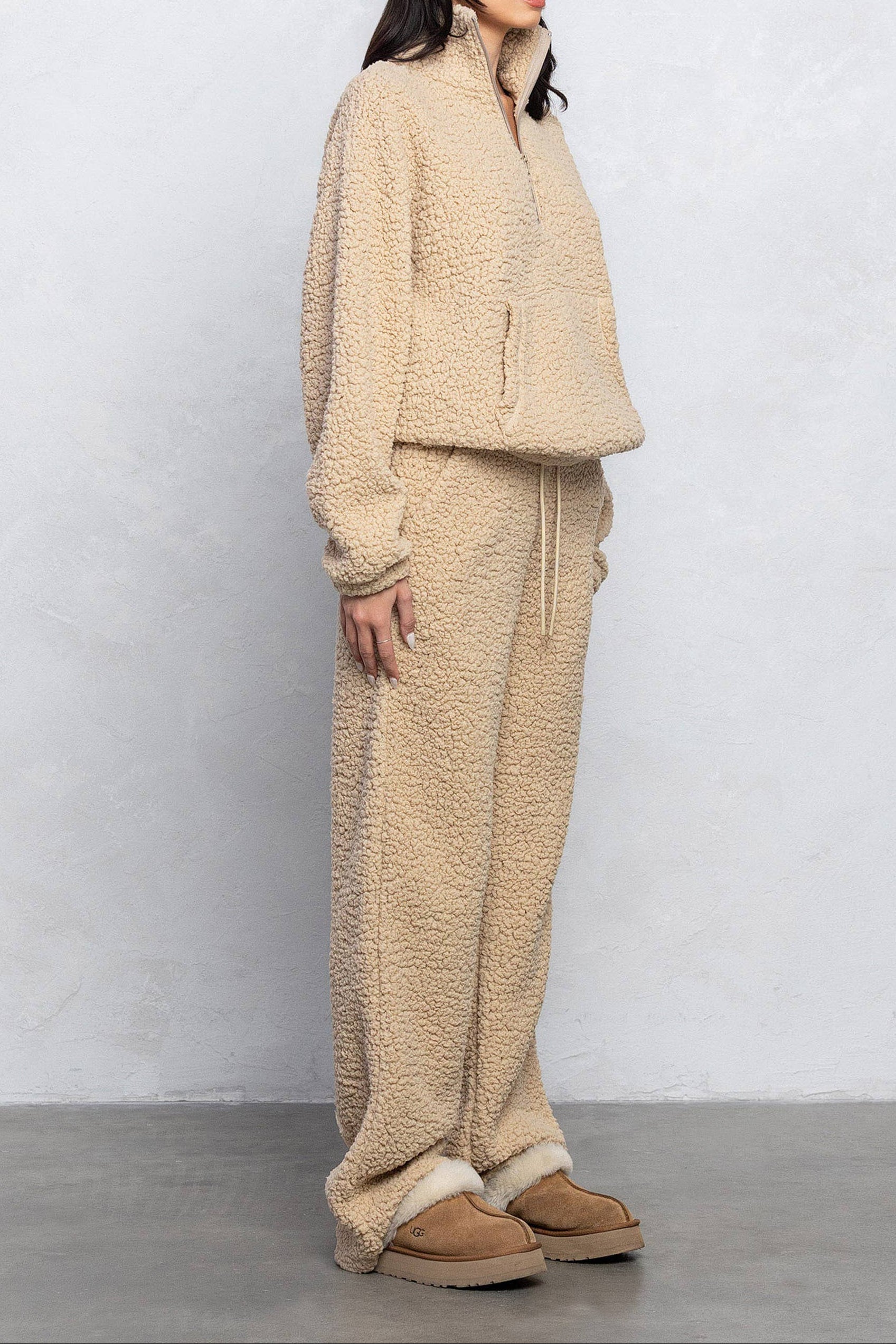 HOLISTIX Teddy Bear Half-Zip 2-Piece Loungewear Set