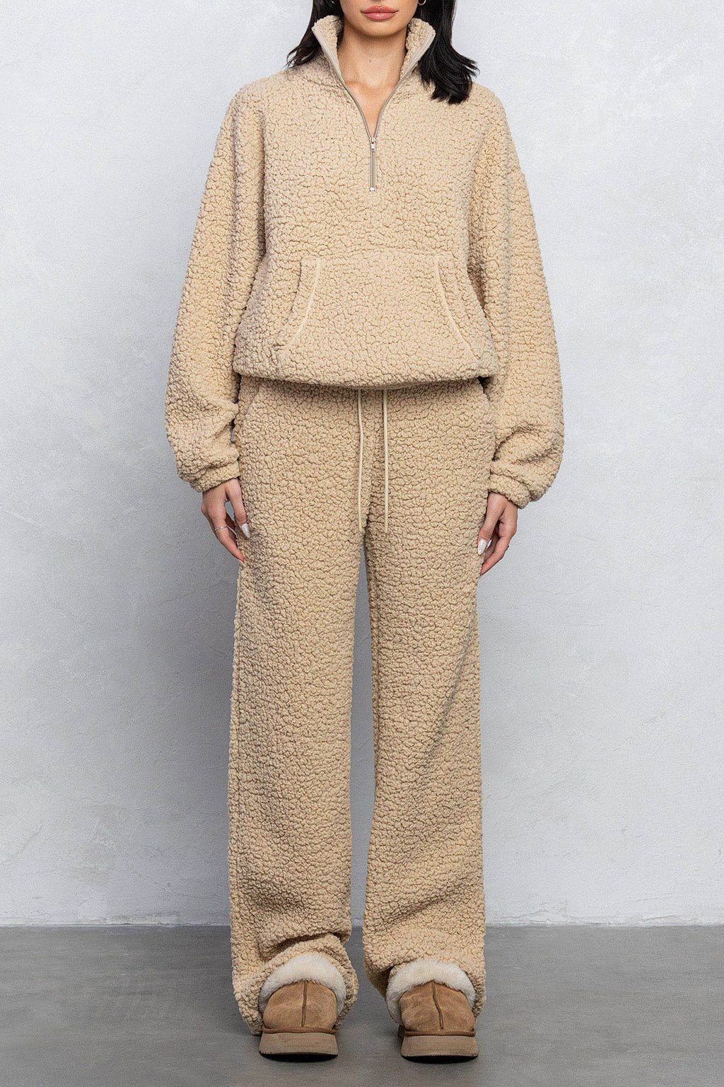 HOLISTIX Teddy Bear Half-Zip 2-Piece Loungewear Set